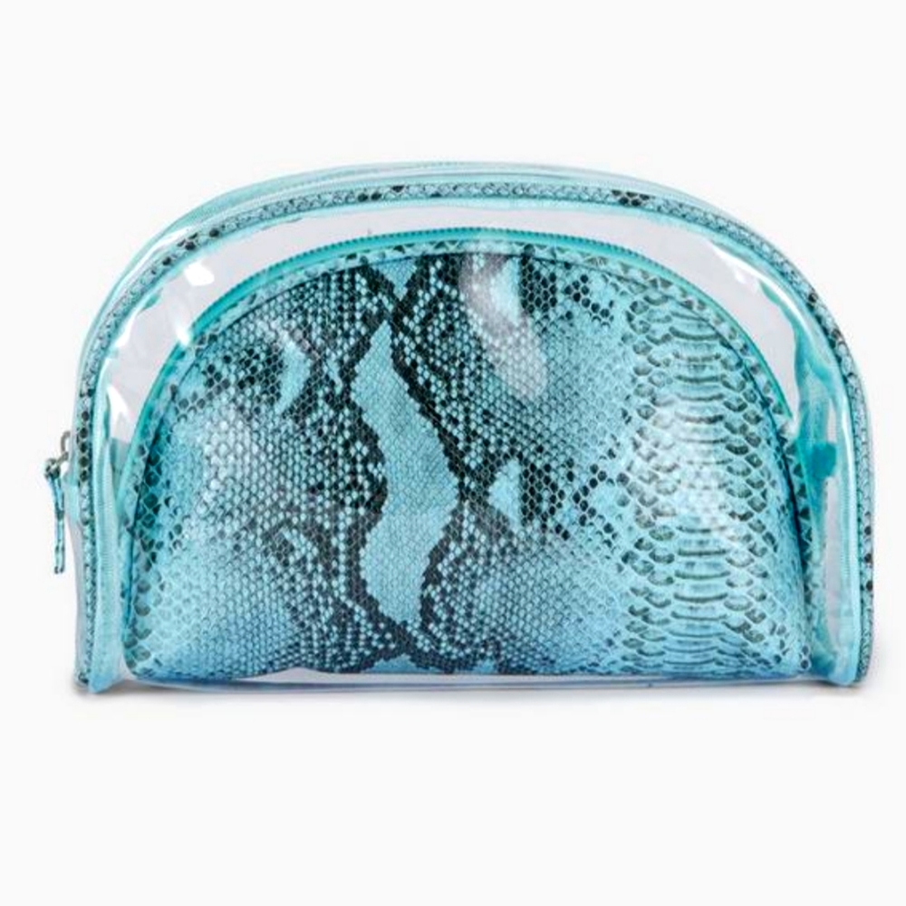 🆕 Two-In-One Faux Snakeskin Wash Bag Set